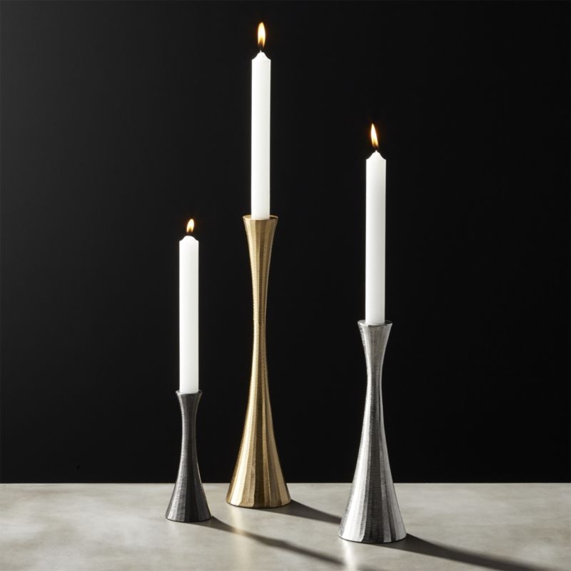 Palmer Metallic Taper Candle Holders Set of 3 - Image 1