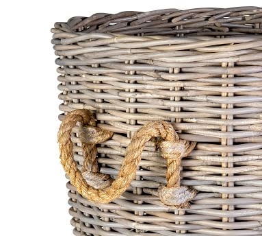 Theron Graywash Woven Basket, Small - Image 3
