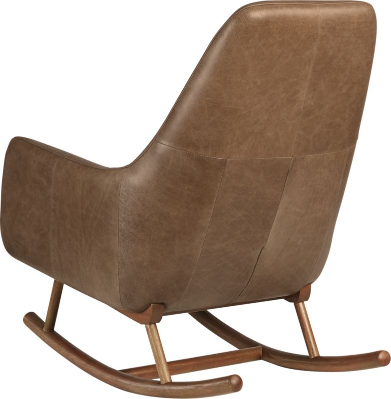 SAIC Quantam Cognac Leather Rocking Chair - Image 4