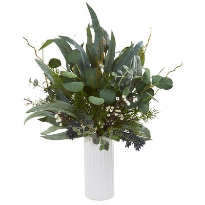 Artificial Eucalyptus Plant in Decorative Vase - Image 0