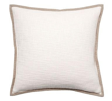 Cotton Basketweave Pillow Cover, 20", Ivory - Image 0