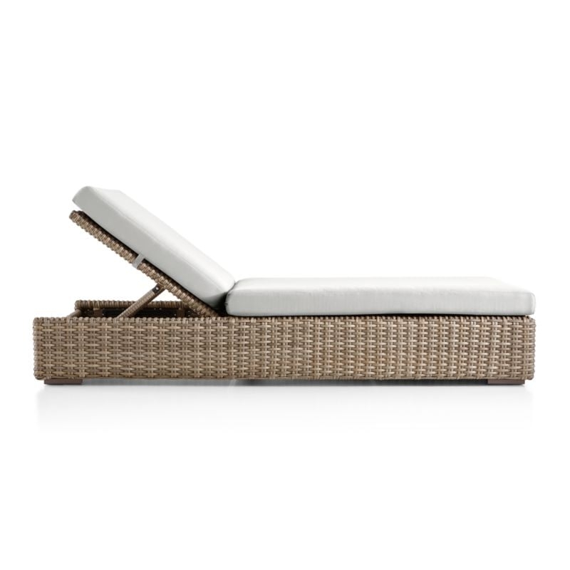 Abaco Resin Wicker Outdoor Chaise Lounge with Natural Sunbrella ® Cushions - Image 2