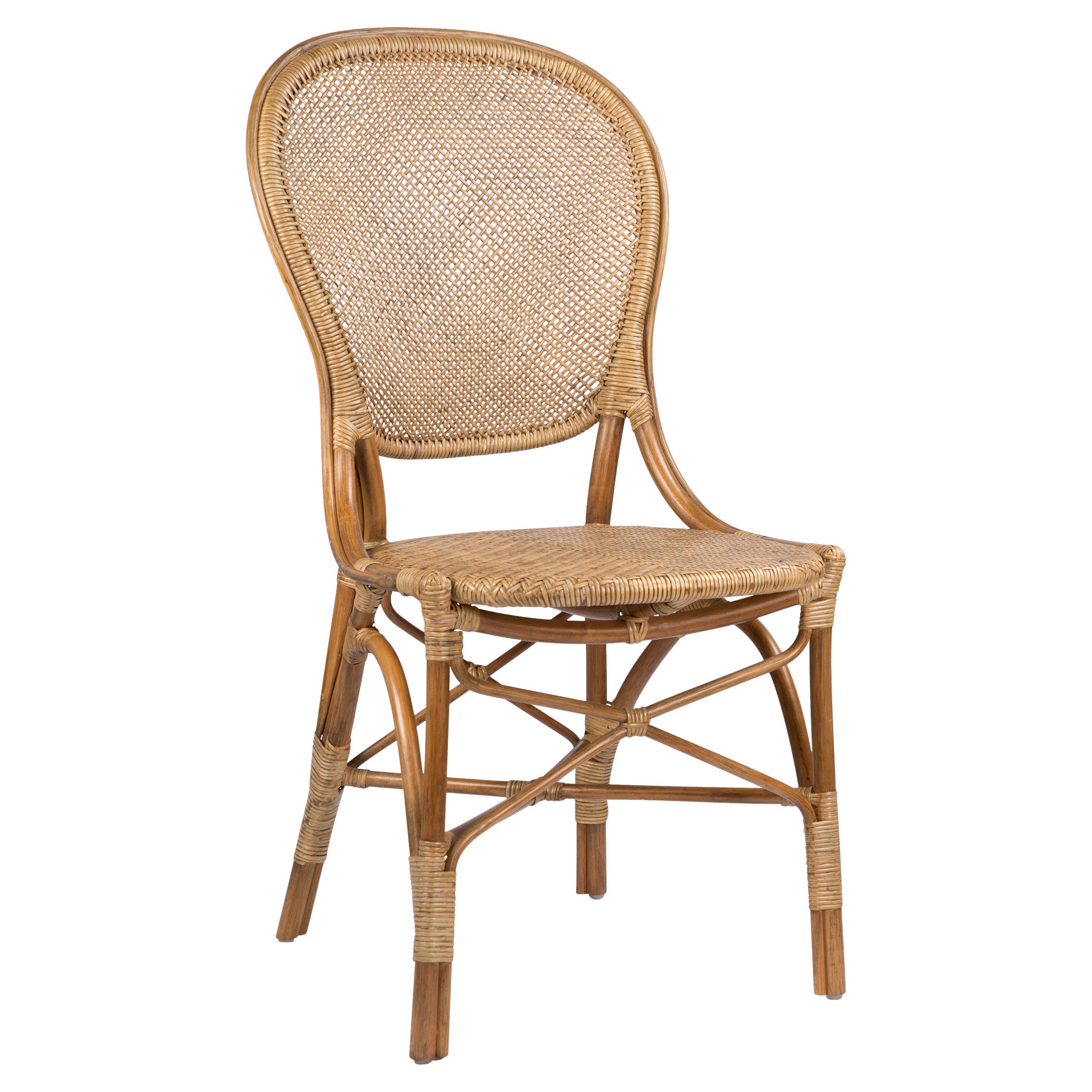 Lydia French Country Brown Rattan Dining Chair - Image 0