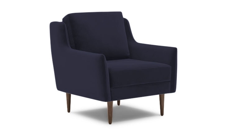 Blue Bell Mid Century Modern Chair - Sunbrella Premier Indigo - Coffee Bean - Image 0