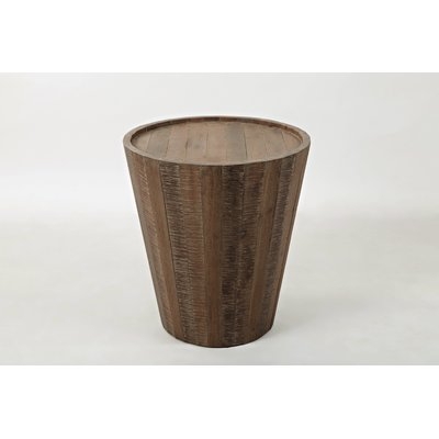 Limones Solid Wood Tray Top Drum End Table - Image 0