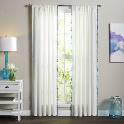 Brannon Solid Sheer Rod Pocket Single Curtain Panel - Image 0