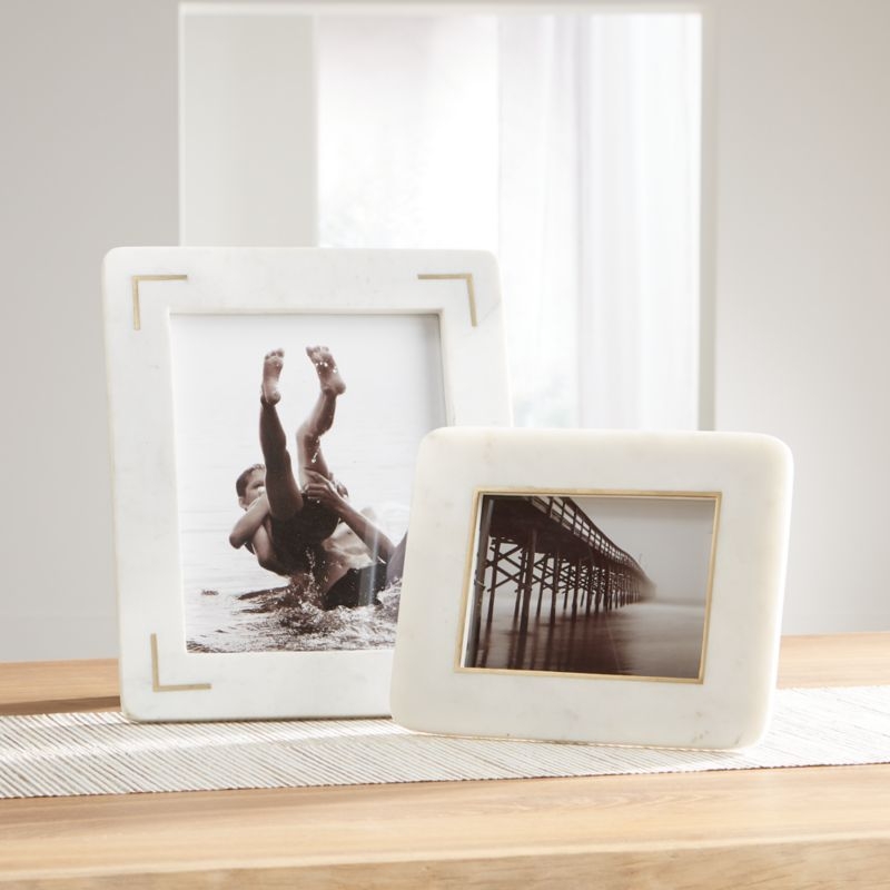 8"x10" White Marble Picture Frame - Image 1