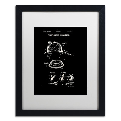 'Firefighter Headgear 1926 Black' by Claire Doherty Gicl&eacute;e Framed Graphic Art - Image 0