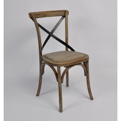 Clary Cross Back Weathered Style Dining Chair - Image 0