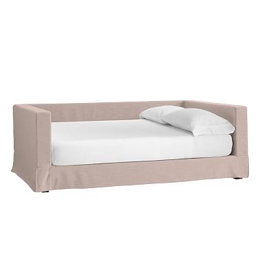 Jamie Daybed Frame + Daybed Slipcover, Queen, Dusty Blush Lustre Velvet, IDS - Image 0