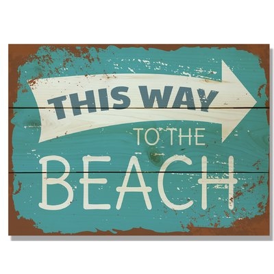 'This Way to the Beach' Textual Art on Wood - Image 0
