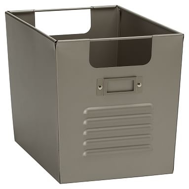 Locker Bin, Set of Two, Medium, Silver - Image 0
