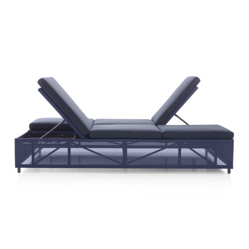 Dune Navy Double Outdoor Chaise Sofa Lounge with Sunbrella Â® Cushions - Image 3