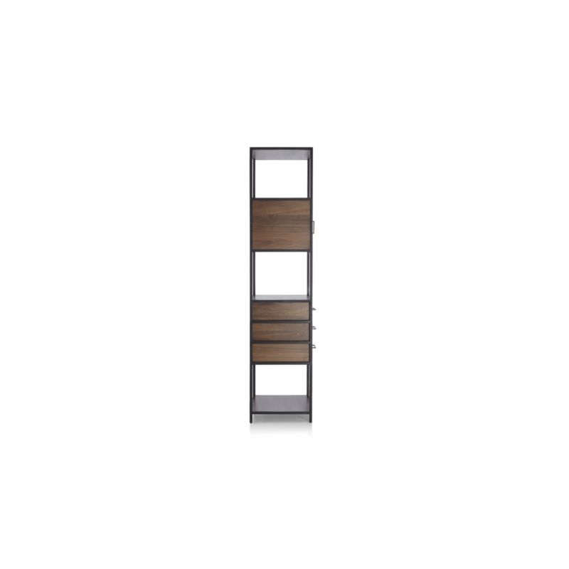 Knox Black Tall Narrow Storage Bookcase - Image 2