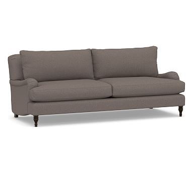 Carlisle English Arm Upholstered Grand Sofa 90", Polyester Wrapped Cushions, Performance Brushed Basketweave Charcoal - Image 0