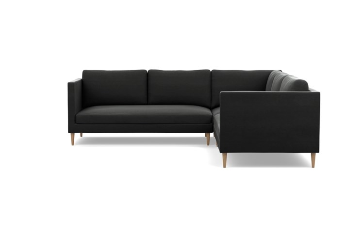 Oliver Corner Sectional with Smoke Fabric and Natural Oak legs - Image 0
