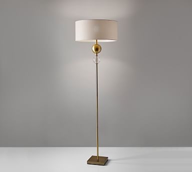 Evan Floor Lamp, Antique Brass - Image 0