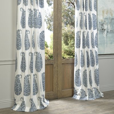 Altizer 100% Cotton Paisley Room Darkening Rod Pocket Single Curtain Panel - Image 0