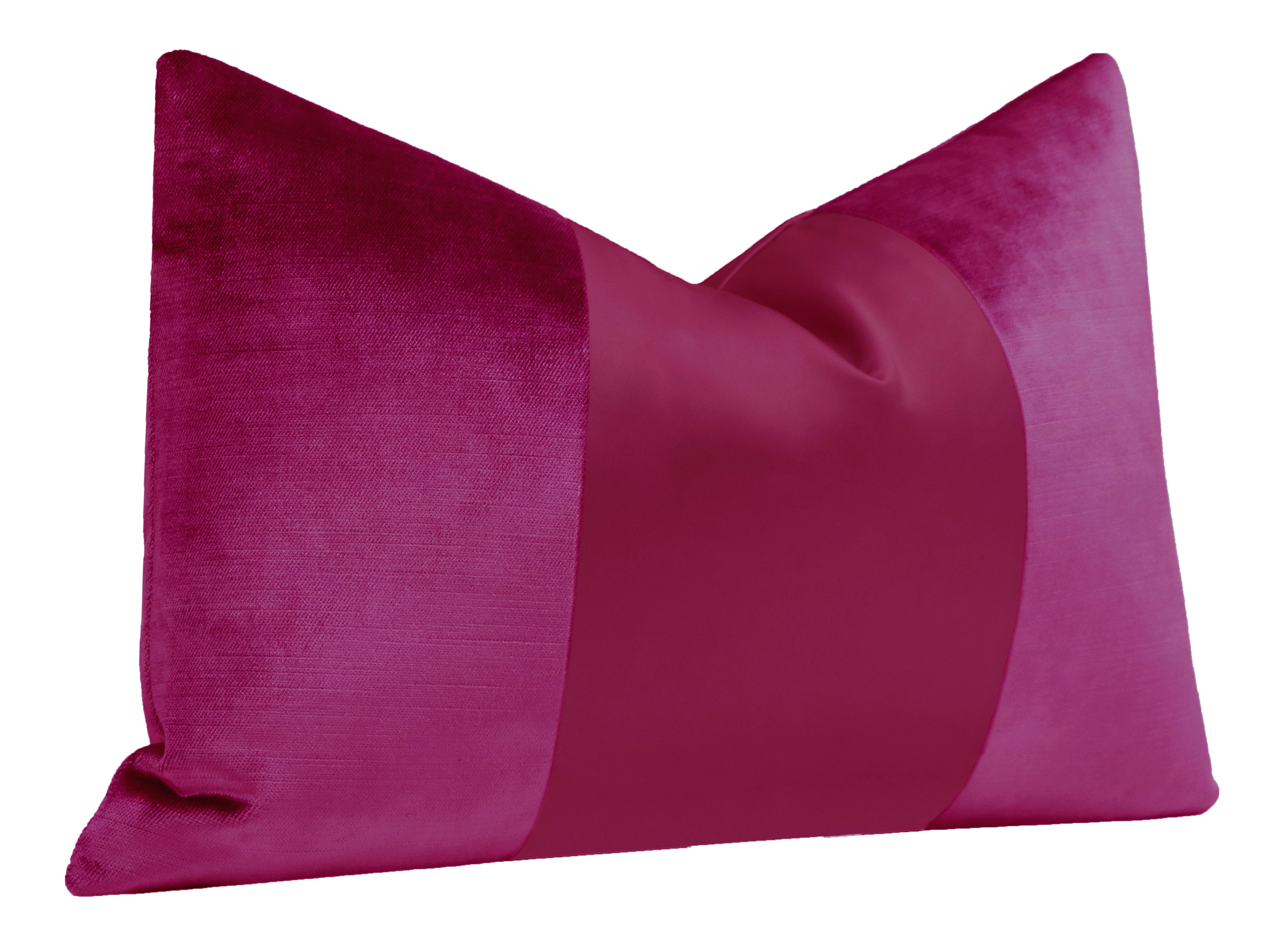 The Little Lumbar :: MONOCHROMATIC Faux Silk Velvet // Magenta - 12" X 18" - Image 1
