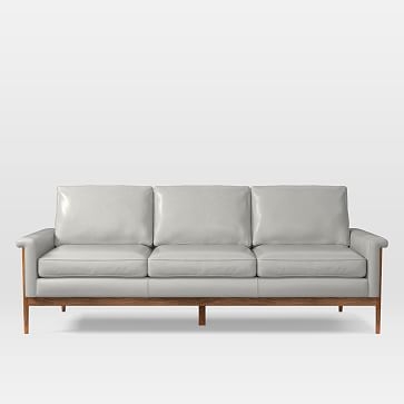 Leon 3 Seater Sofa, Parc Leather, Cement - Image 2