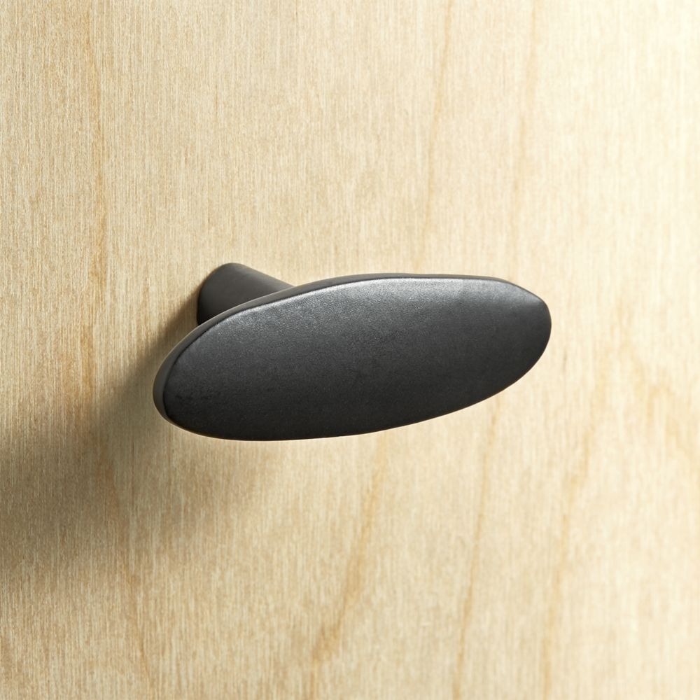 Oval Matte Black Knob - Image 0