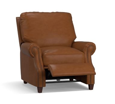 James Leather Power Tech Recliner, Down Blend Wrapped Cushions, Statesville Toffee - Image 2