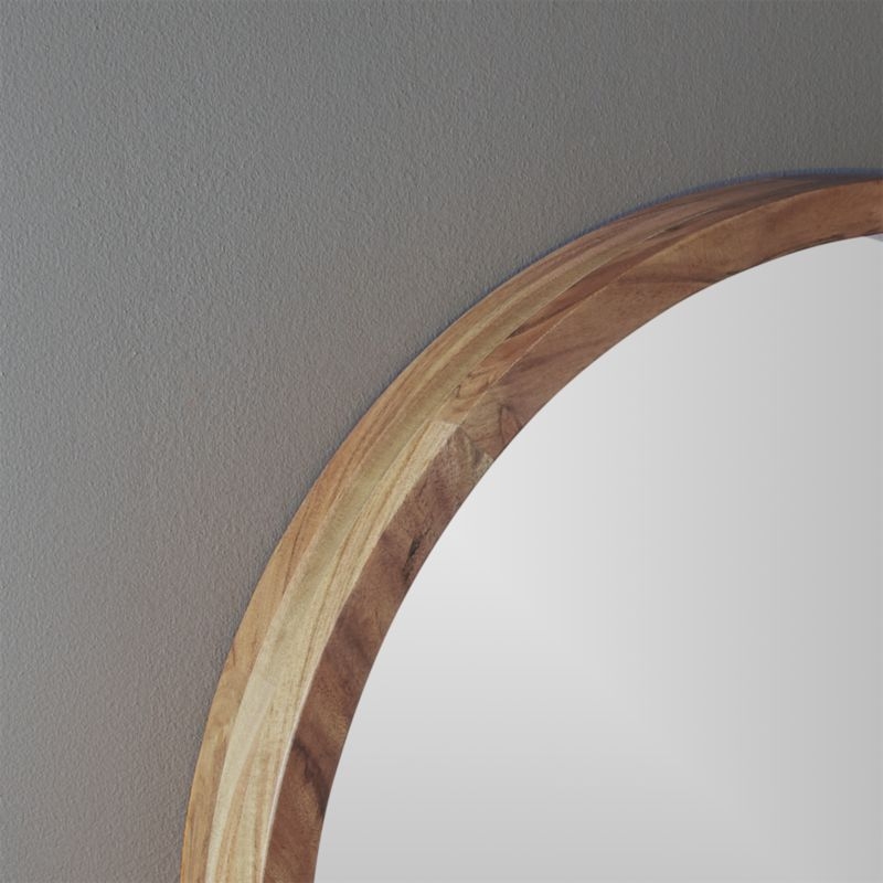 Acacia Wood Round Wall Mirror 24" - Image 7