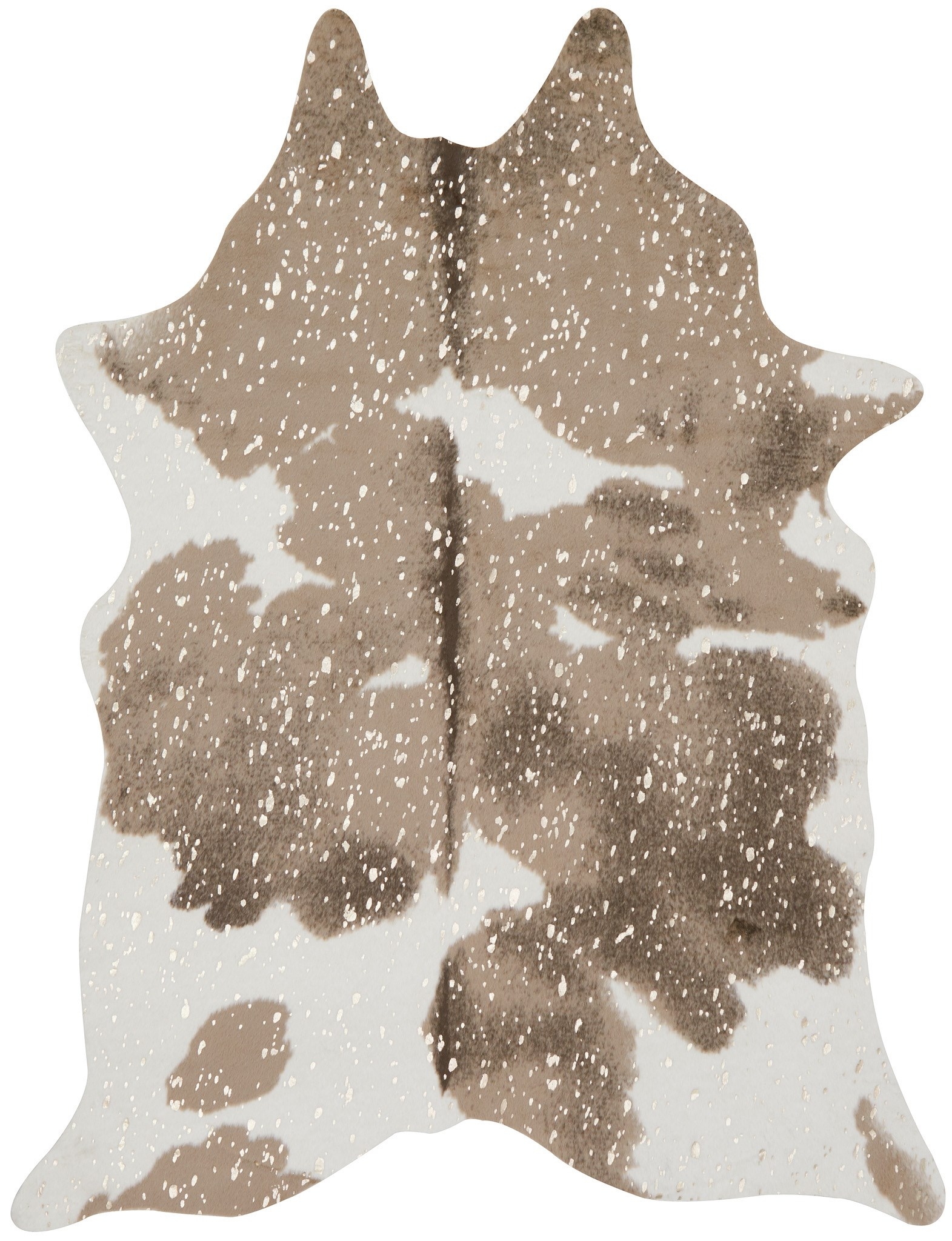 Bryce Cowhide Rug, 3'10" x 5', Taupe & Champagne - Image 0