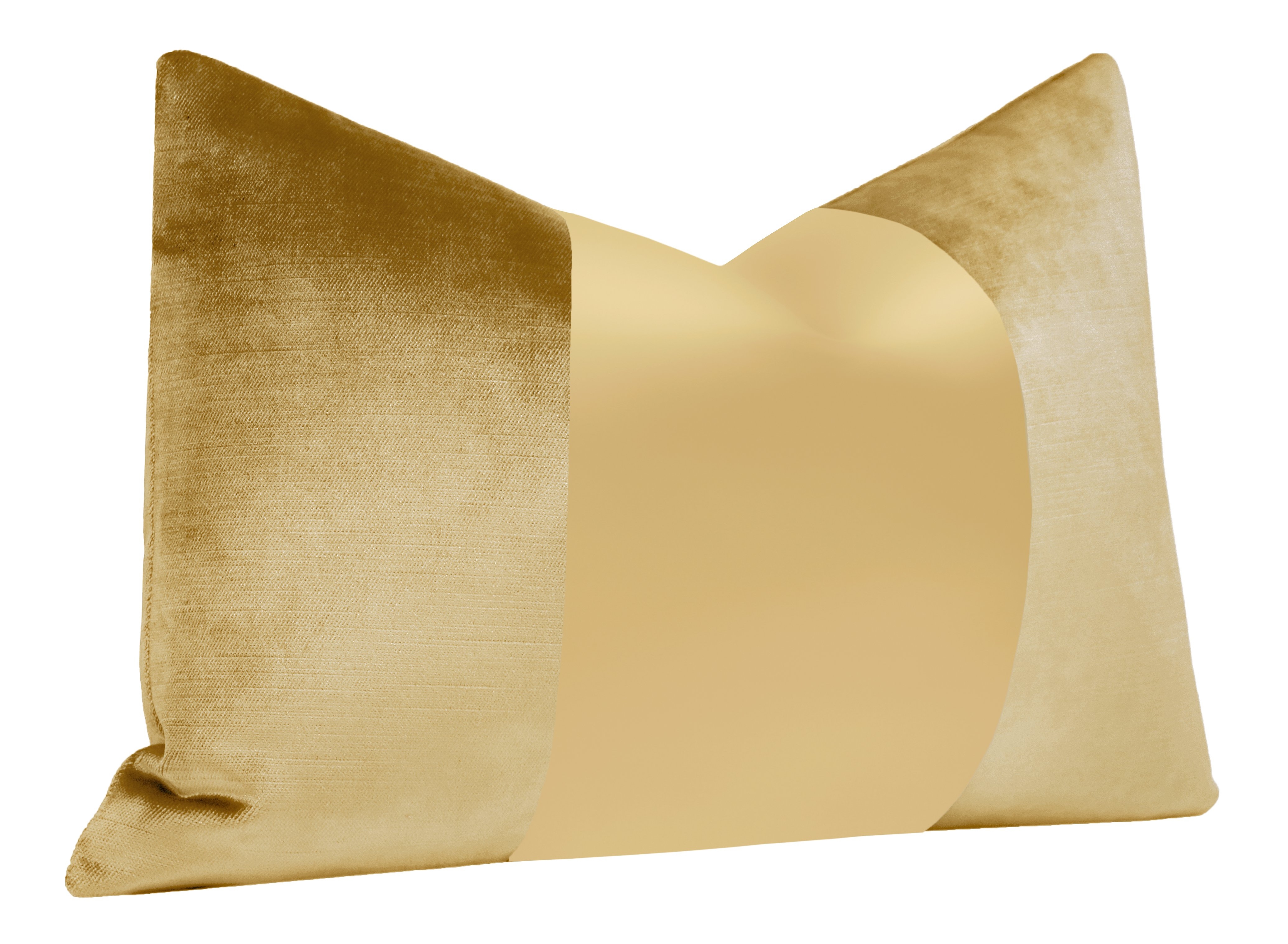 The Little Lumbar :: MONOCHROMATIC Faux Silk Velvet // Gold - 12" X 18" - Image 1
