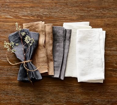 Mason Oversized Linen Napkins, Set of 4 - Charcoal - Image 1