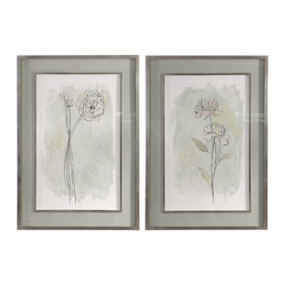 'Stone Flower Study' 2 Piece Picture Frame Print Set - Image 0