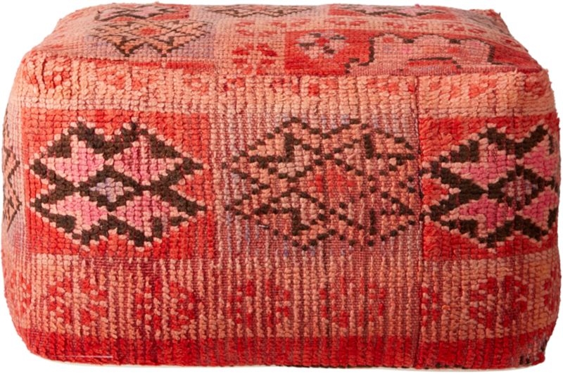 Moroccan Pink/Red Vintage Pouf/Floor Cushion - Image 2