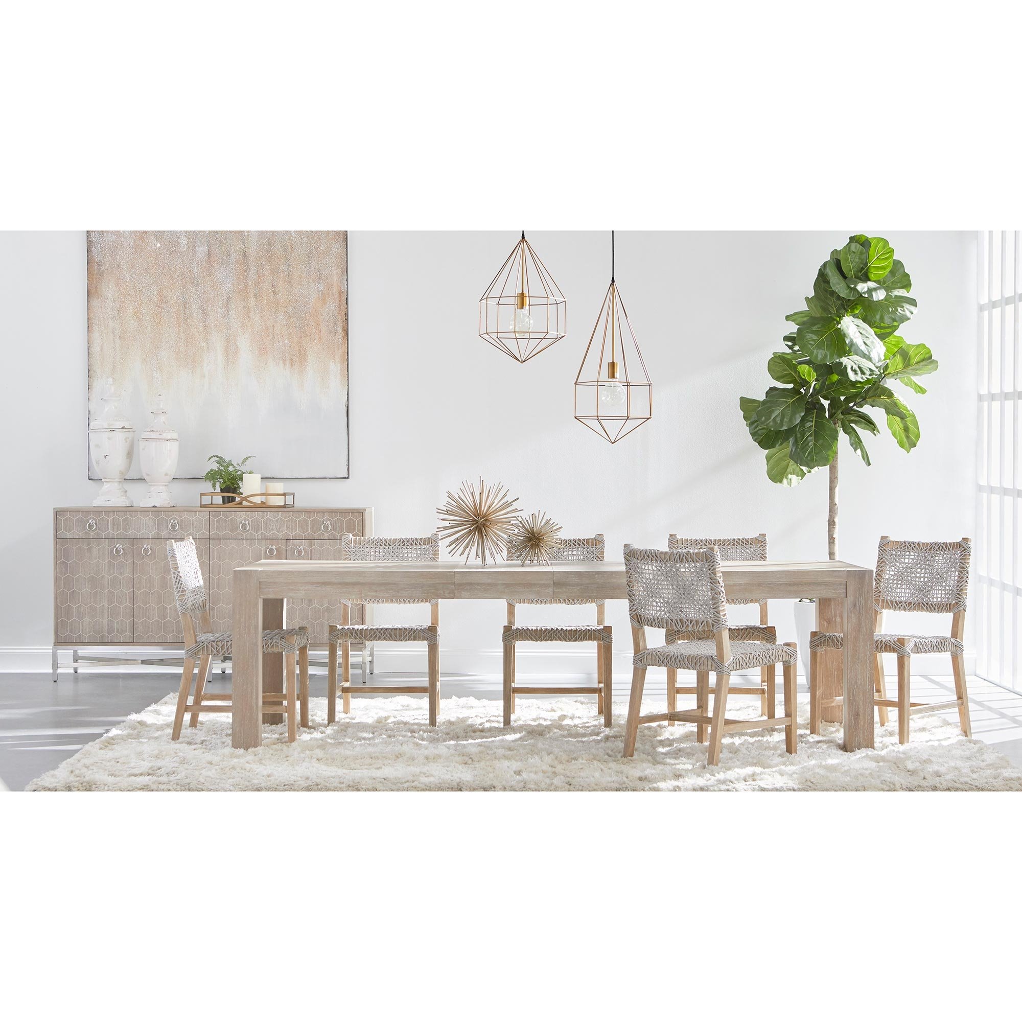 Astrid Modern Classic Natural Solid Acacia Extendable Dining Table - Image 5