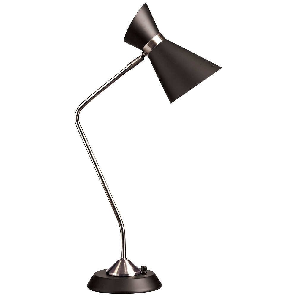 Emery Polished Chrome and Matte Black Desk Lamp - Image 0