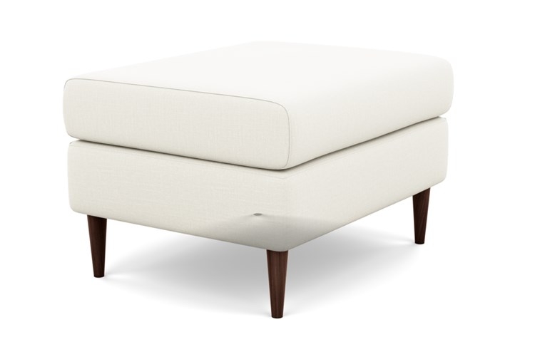 Asher Ottoman with Ivory Fabric and Oiled Walnut legs - Image 1