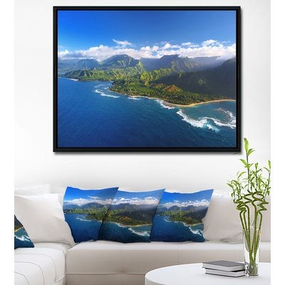 'Na Pali Coast Wide View' Framed Photographic Print on Wrapped Canvas - Image 0
