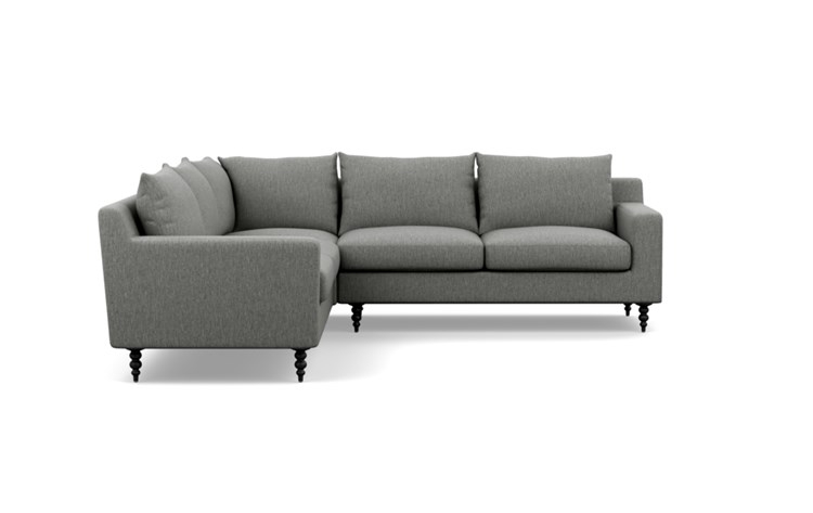 Sloan Corner Sectional with Plow Fabric and Matte Black legs - Image 2