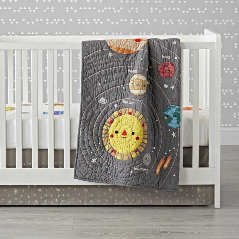 Organic Outer Space Planet Crib Fitted Sheet - Image 2