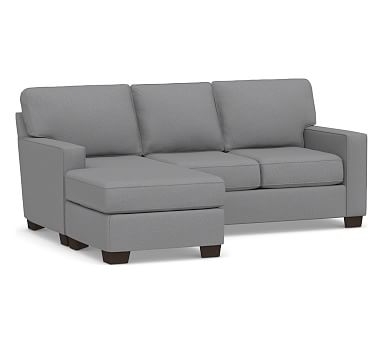 Buchanan Square Arm Upholstered Sofa with Reversible Chaise Sectional, Polyester Wrapped Cushions, Textured Twill Light Gray - Image 0