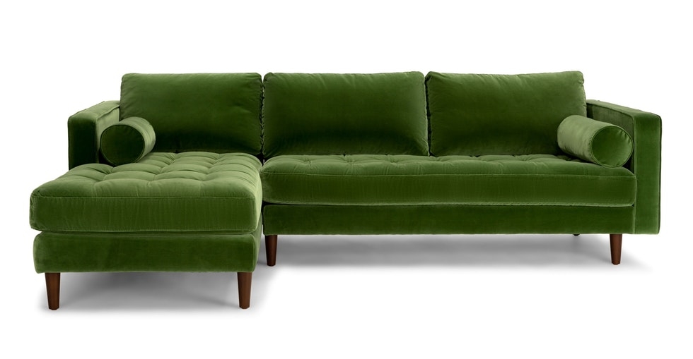 Sven Grass Green Left Sectional Sofa - Image 0