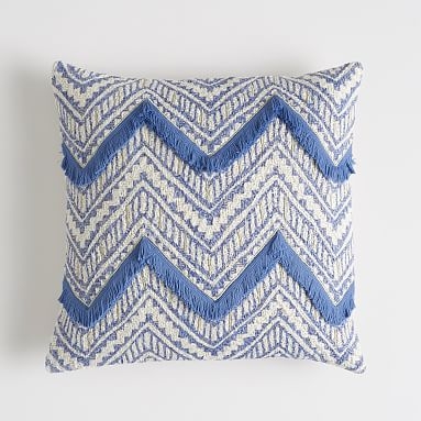 Woven Chevron Pillow Cover, 18"x18", Periwinkle - Image 0