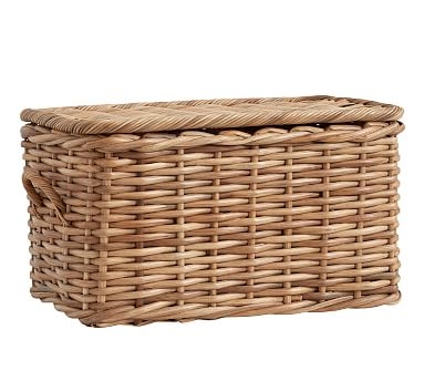 Aubrey Woven Lidded Baskets, Large - Natural - Image 2