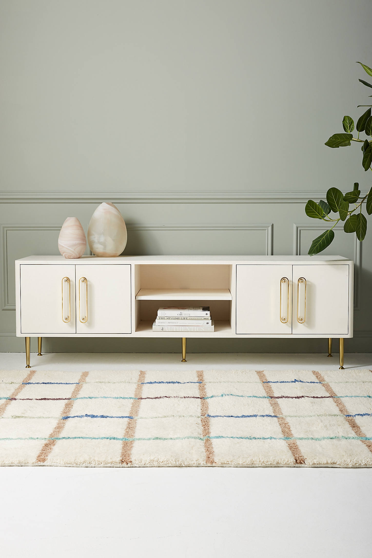 Odetta Media Console By Tracey Boyd in Beige - Image 1