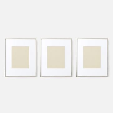 Gallery Frame, Polished Nickel, Set of 3, 8" x 10" (13" x 16" without mat) - Image 0