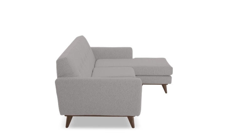 Gray Hughes Mid Century Modern Reversible Sectional - Taylor Felt Grey - Coffee Bean - Cushion not included - Image 1