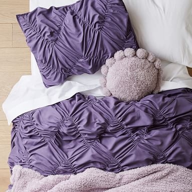 Cozy Pom Pillow, 14" round, Dusty Iris - Image 1