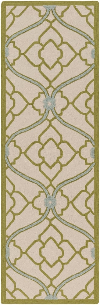 Courtyard Green Outdoor 2'6" x 8' Handmade Rug - Image 1