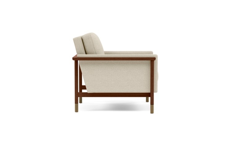 Jason Wu Chair with Beige Linen Fabric and Oiled Walnut with Brass Cap legs - Image 1