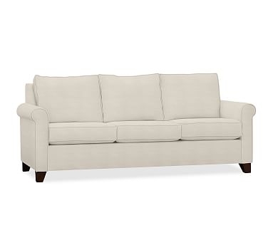 Cameron Roll Arm Upholstered Sofa 88" 3-Seater, Polyester Wrapped Cushions, Sunbrella(R) Performance Sahara Weave Ivory - Image 2