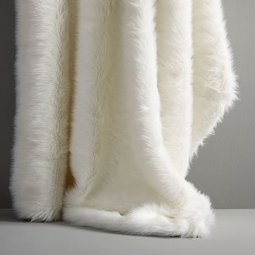 Mink Faux Fur Throw, Stone White - Image 0